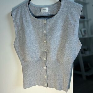 Wilfred Gray Sleeveless Button-Up Top/Vest